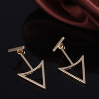Zinc Alloy Split Earring stainless steel post pin Triangle gold color plated nickel lead & cadmium free Sold By Bag