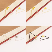 Brass Stud Earring Triangle plated nickel lead & cadmium free 20mm Sold By Bag