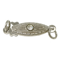 Brass Box Clasp Horse Eye platinum color plated with rhinestone & single-strand nickel lead & cadmium free Approx 2.5mm Sold By Lot