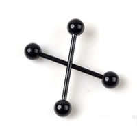 Stainless Steel Tongue Ring black ionic Sold By Lot