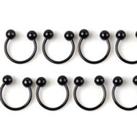 Stainless Steel Nose Piercing Nakit, Nehrđajući čelik, black ionske, različite veličine za izbor, 100računala/Lot, Prodano By Lot