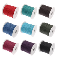 Voks Cord, Vokset Cotton Cord, med plast spole, blandede farver, 1mm, 10Spoler/Bag, 100Yard/Spool, Solgt af Bag