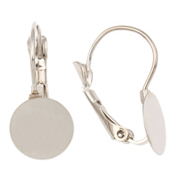 Iron Lever Back Earring Blank platinum color plated lead & cadmium free Sold By Bag