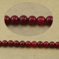 Perles en marbre naturel, marbre de naturel, Rond, rouge, 12mm, Trou:Environ 1.2mm, Longueur Environ 15.5 pouce, 10Strandstoron/lot, Environ 32PC/brin, Vendu par lot