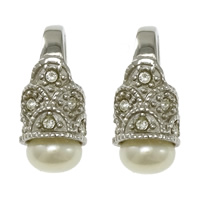 Freshwater Pearl Pendants Stainless Steel with Freshwater Pearl natural micro pave cubic zirconia white Approx Sold By PC