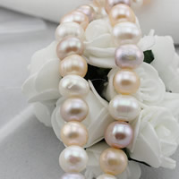 Bulvių išauginti gėlavandenių perlų karoliukai, Gėlo vandens perlų, Bulvė, natūralus, multi-colored, 8-9mm, Skylė:Apytiksliai 0.8mm, Parduota už Apytiksliai 15 Inch Strand