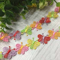 Lace Trim & Ribbon Polyester Butterfly multi-colored 25mm Sold By Lot