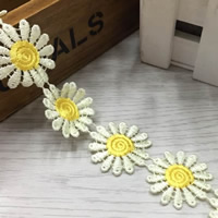 Lace Trim & Ribbon Polyester Flower yellow 30mm Sold By Lot