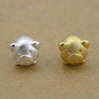 99% Sterling Silver Large Hole Bead Pig plated nickel lead & cadmium free Approx 3.5mm Sold By Lot
