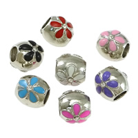 Zinc Alloy European Beads Drum platinum color plated without troll & enamel & with rhinestone nickel lead & cadmium free Approx 5mm Sold By Lot