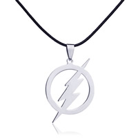 PU Leather Cord Necklace Zinc Alloy with PU Leather Lightning Symbol platinum color plated lead & cadmium free Length Approx 19.5 Inch Sold By Bag