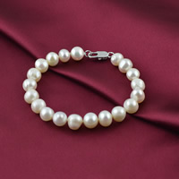 Freshwater Cultured Pearl Bracelet Freshwater Pearl brass lobster clasp Potato natural white 9-10mm Sold Per Approx 7 Inch Strand