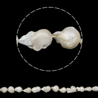 Sötvatten Odlade kämförsedda pärla pärlor, Odlade sötvattens med kärnor Pearl, Keishi, naturlig, vit, 10-24mm, Hål:Ca 0.8mm, Såld Per 16 inch Strand