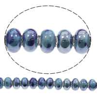 Perles European en porcelaine, rondelle, dessiné à la main, plus de couleurs à choisir, 15x9mm, Trou:Environ 6mm, 100PC/sac, Vendu par sac