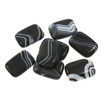 Lace Agate Beads Rectangle black - Approx 2mm Sold By Bag