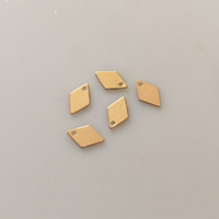 الذهب مملوءة سلسلة الموسع قطرة, معين هندسي, 14K الذهب مملوءة, النيكل والرصاص والكادميوم الحرة, 6x9x0.33mm, حفرة:تقريبا 1mm, تباع بواسطة PC