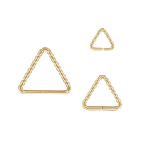 Oro-llenado argolla abierta, Triángulo, 14K gold-filled & diverso tamaño para la opción, libre de níquel, plomo & cadmio, Vendido por UD