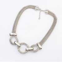 Zinc Alloy Jewelry Necklace with iron chain with 5cm extender chain silver color plated mesh chain nickel lead & cadmium free 480mm Sold Per Approx 18.5 Inch Strand