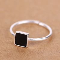 925 Sterling Silver Cuff Finger Ring Square open & enamel US Ring .5 Sold By Lot
