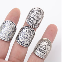 Owy Ring Finger, Stop cynku, Platerowane kolorem starego srebra, bez zawartości niklu, ołowiu i kadmu, 17mm, rozmiar:7, 3zestawy/torba, 4komputery/Ustaw, sprzedane przez torba
