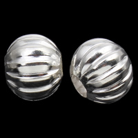 Iron Jewelry Beads Drum silver color plated corrugated nickel lead & cadmium free Approx 2.5mm Sold By Bag