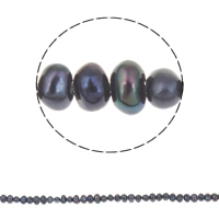 Bulvių išauginti gėlavandenių perlų karoliukai, Gėlo vandens perlų, Bulvė, juodas, 2-3mm, Skylė:Apytiksliai 0.8mm, Parduota už Apytiksliai 15 Inch Strand