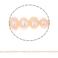 Riso coltivato in perla d'acqua dolce, perla d'acquadolce coltivata naturalmente, naturale, rosa, 2-3mm, Foro:Appross. 0.8mm, Venduto per Appross. 15 pollice filo