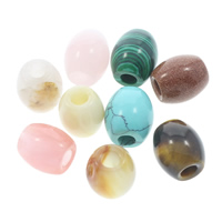 Mješoviti European perle, Dragi kamen, prirodan, 17x16mm, Rupa:Približno 6mm, 10računala/Torba, Prodano By Torba