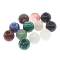 Beads European mistos, misto de pedras semi-preciosas, naturais, 12x14mm, Buraco:Aprox 6mm, 10PCs/Bag, vendido por Bag