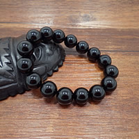 Black Agate Bracelets Round natural Sold Per Approx 7.5 Inch Strand