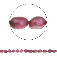 Bulvių išauginti gėlavandenių perlų karoliukai, Gėlo vandens perlų, Bulvė, natūralus, raudonas, Įvertinimas, 10-11mm, Skylė:Apytiksliai 0.8mm, Parduota už 15 Inch Strand