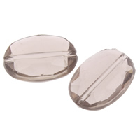 Transparent akryl perler, Flad Oval, gennemsigtig, kaffe farve, 24x17x8mm, Hole:Ca. 1mm, 2Tasker/Lot, Ca. 200pc'er/Bag, Solgt af Lot