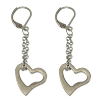 Stainless Steel Lever Back Earring Heart original color  46.5mm Sold By Lot