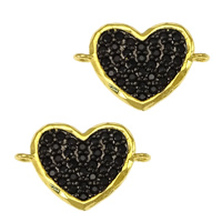 Cubic Zirconia Micro Pave Brass Connector Heart plated micro pave cubic zirconia & 1/1 loop nickel lead & cadmium free Approx 1.5mm Sold By Lot