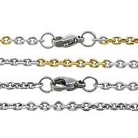 Nerezová ocel řetěz náhrdelník, Nerez, oválný řetězu, více barev na výběr, 3.50x3x0.80mm, Délka Cca 24 inch, Prodáno By Lot