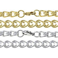 Stainless Steel Chain halskæde, forgyldt, flere farver til valg, 10x8x1.50mm, Længde Ca. 20 inch, 20Strands/Lot, Solgt af Lot