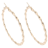 Iron Hoop Earring gold color plated nickel lead & cadmium free Sold By Pair