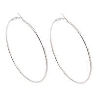 Iron Hoop Earring platinum color plated nickel lead & cadmium free Sold By Pair