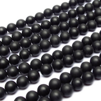 Naturlig sort agat perler, Sort Agate, Runde, forskellig størrelse for valg & frosted, Grade AAAAAA, Hole:Ca. 1mm, Solgt Per Ca. 15 inch Strand