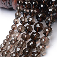 Natural Smoky Quartz Beads Round  & faceted Grade AAAAA 10mm Approx 1mm Approx Sold Per Approx 13.6 Inch Strand