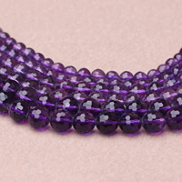 Natural Amethyst Beads Round  & February Birthstone & faceted 10mm Approx 1mm Approx Sold Per Approx 15.5 Inch Strand