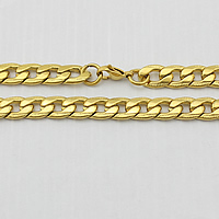 acero inoxidable Collar de cadena, chapado en color dorado, giro oval, 11x8x2.50mm, longitud aproximado 24 Inch, 10Strandsfilamento/Grupo, Vendido por Grupo
