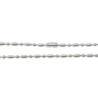 Rostfritt stål Nekclace Chain, ROSTFRITT STÅL, kulkedja, ursprungliga färgen, 2mm, Längd Ca 19 inch, 50Strands/Lot, Säljs av Lot