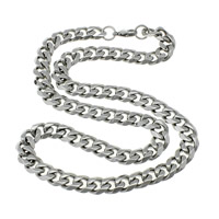 Stainless Steel Chain Necklace curb chain original color Length Approx 23 Inch Sold By Lot