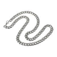 Stainless Steel Chain halskæde, bremse kæde, oprindelige farve, 9x12x2.50mm, Længde Ca. 23 inch, 10Strands/Lot, Solgt af Lot