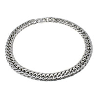 Stainless Steel Chain halskæde, bremse kæde, oprindelige farve, 19x26x4mm, Længde Ca. 9 inch, 2Strands/Lot, Solgt af Lot