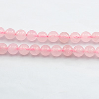 Perles Quartz Rose naturel, Rond, normes différentes pour le choix, Trou:Environ 1mm, Longueur Environ 15.5 pouce, Vendu par lot