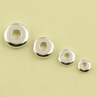 Messing Mellemled Perler, Donut, ægte sølv forgyldt, forskellig størrelse for valg, bly & cadmium fri, 10pc'er/Bag, Solgt af Bag