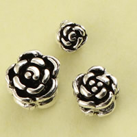 Brass Beads Flower antique silver color plated lead & cadmium free Sold By Bag