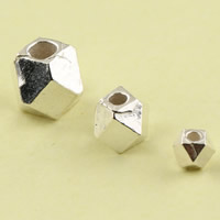 Brass Jewelry Beads real silver plated & faceted lead & cadmium free Sold By Bag